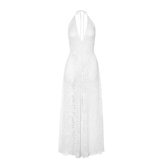Alexandra Miro Irena Halter-Neck Lace Jumpsuit - XS - Picture 1 of 6